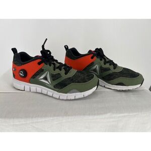 Reebok ZPump Fusion Kids Running Shoes Green Orange AR1556 Size 3Y